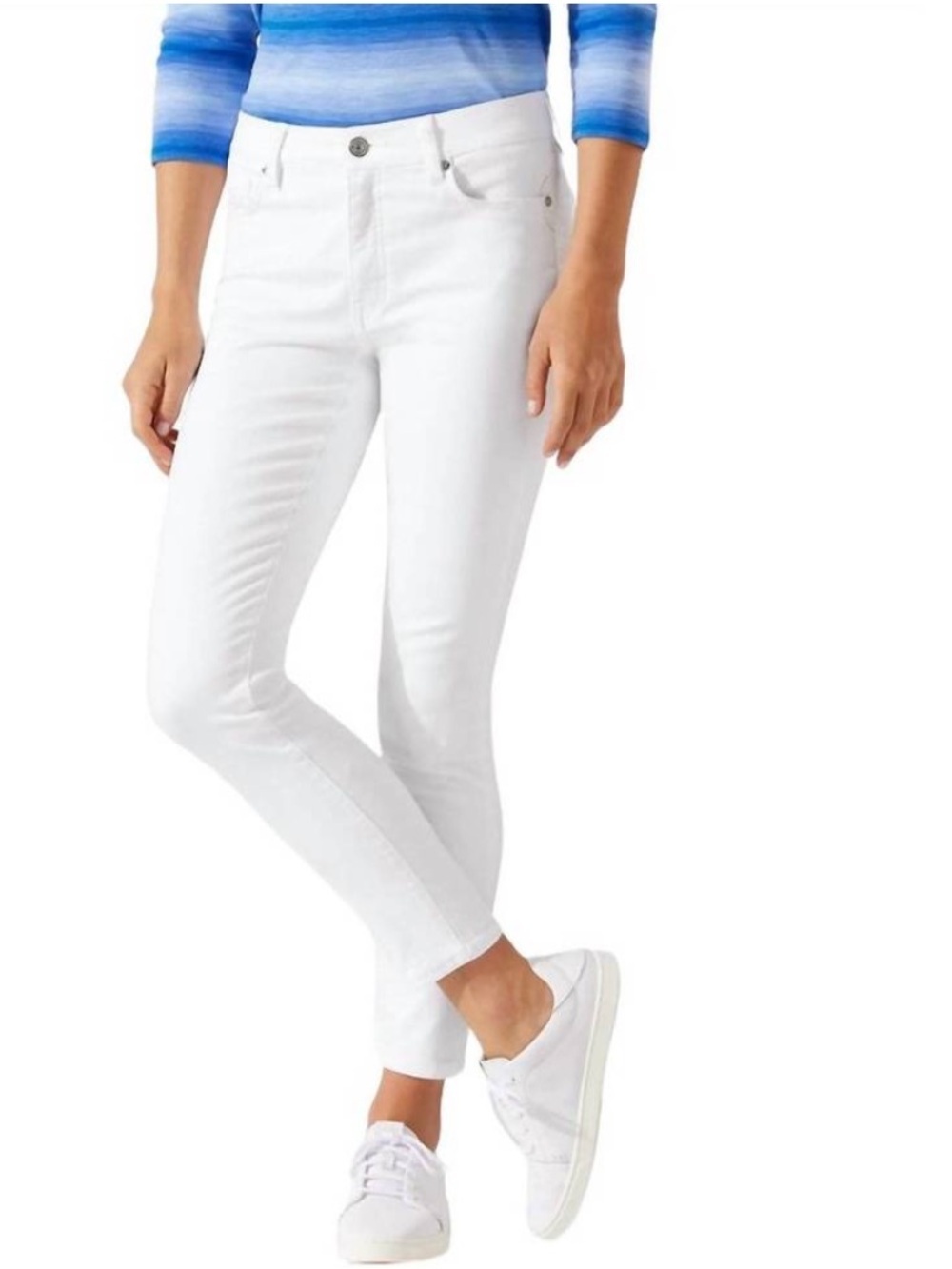 Tommy Bahama Ella Twill High Rise Ankle Jeans White Size 6/28 NWT Stretch Denim - Picture 2 of 16